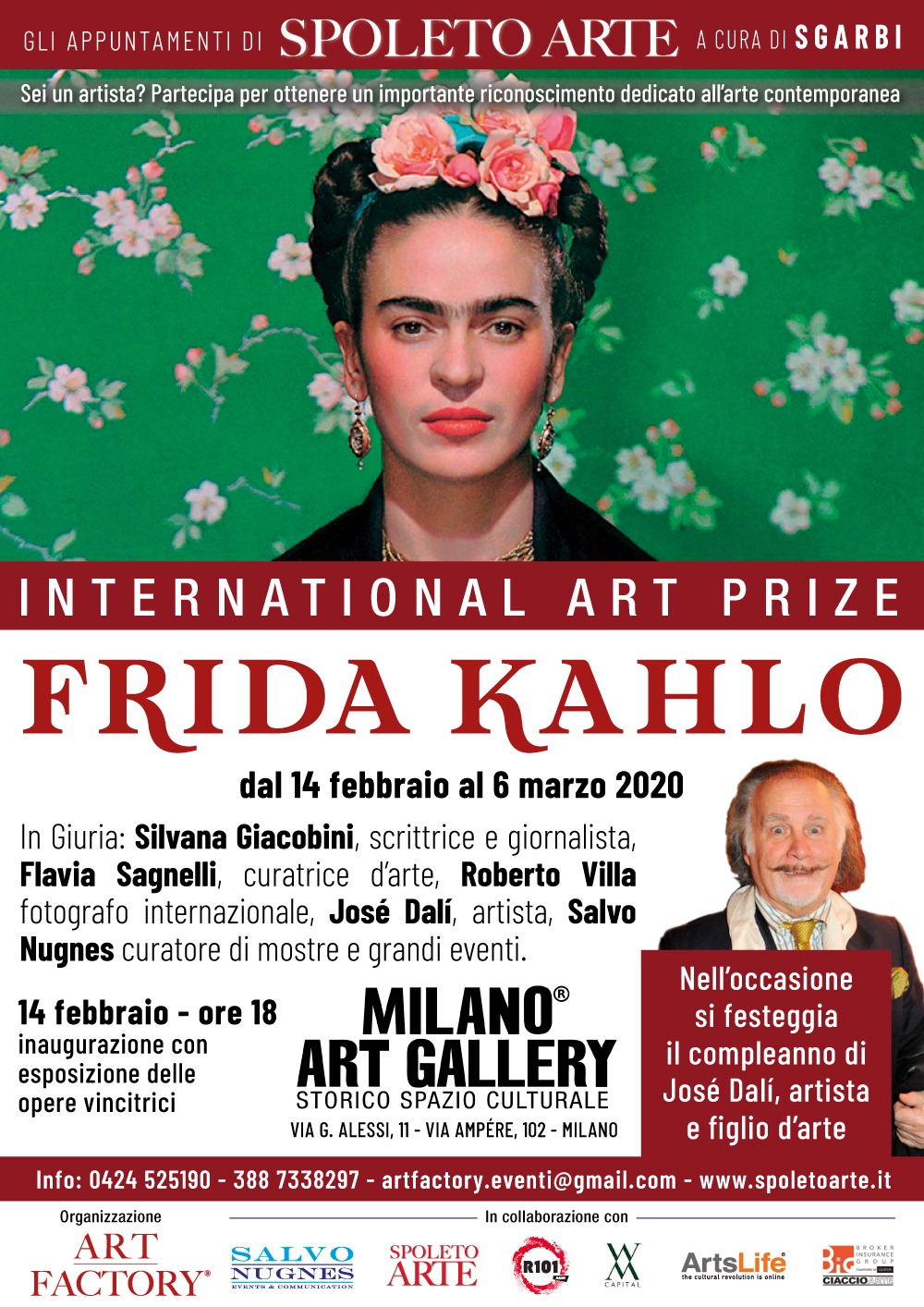 Milano Art Gallery e l’International Art Prize Frida Kahlo. L’appuntamento di Spoleto Arte a cura di Sgarbi