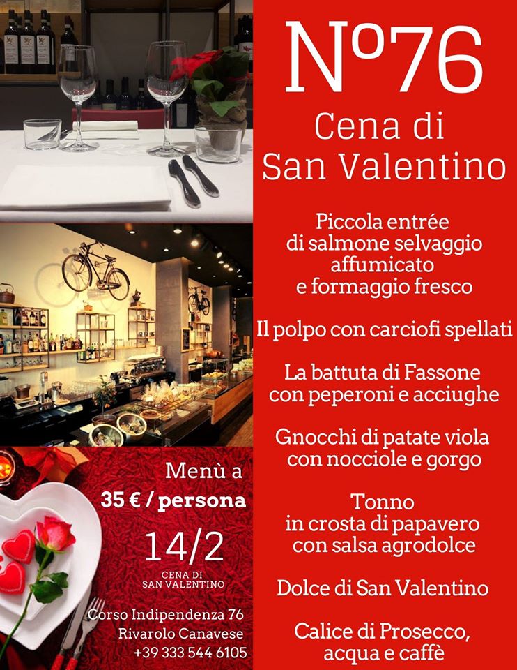 Cena di San Valentino al N76: trionfa l'amore per il gusto