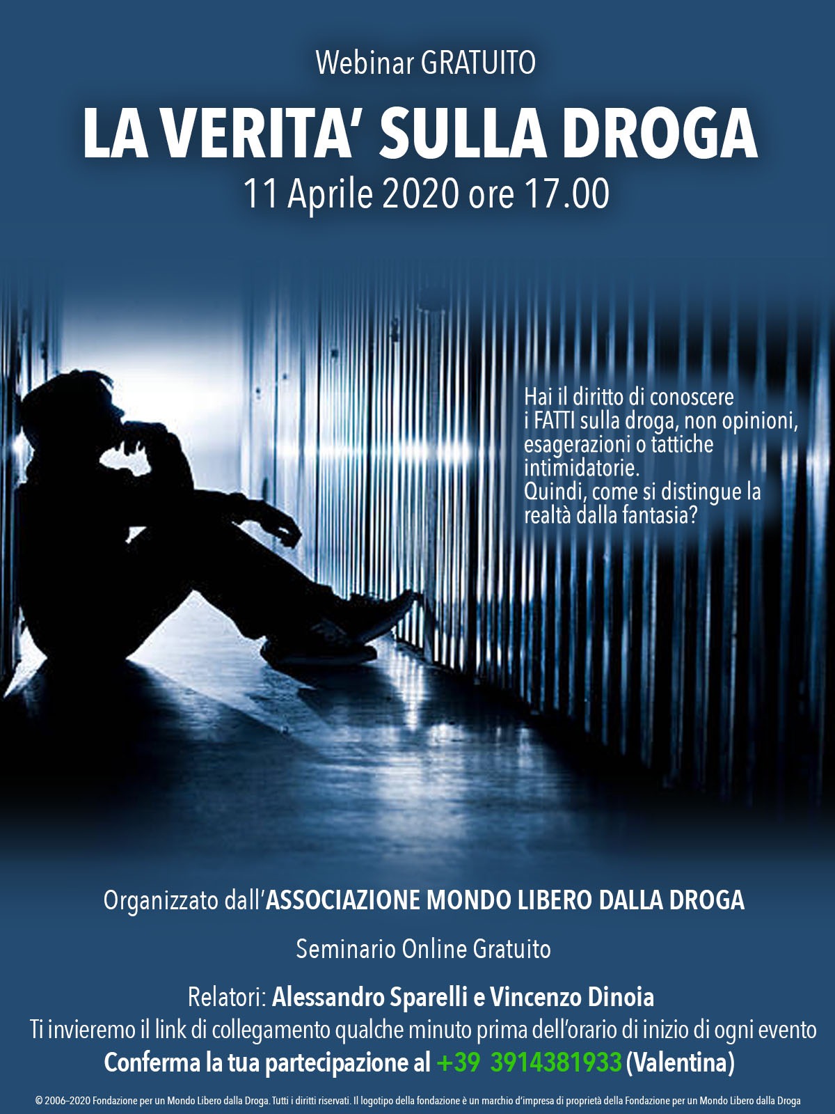 I volontari di Mondo Libero dalla Droga organizzano un webinar gratuito