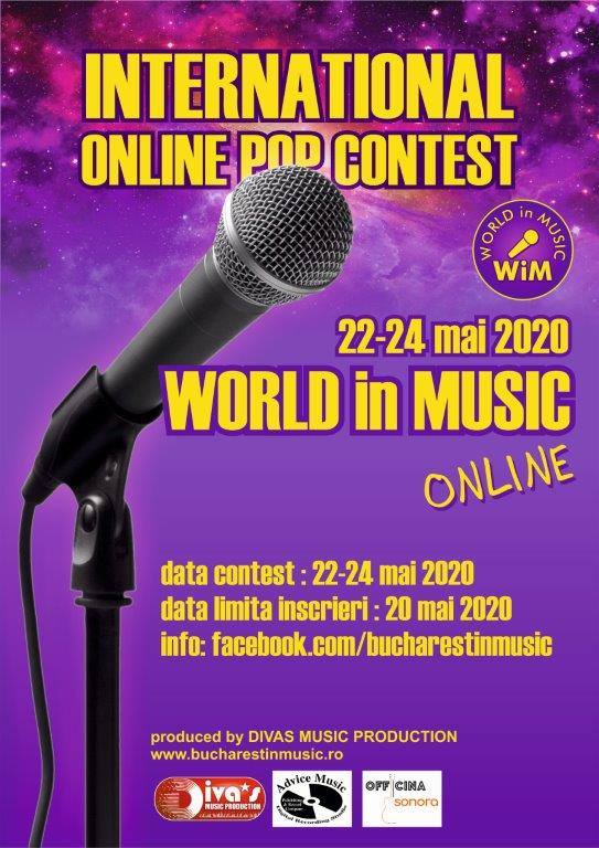 “BUCHAREST IN MUSIC” International Pop Festival cambia nome e si trasforma nel concorso online “WORLD IN MUSIC”