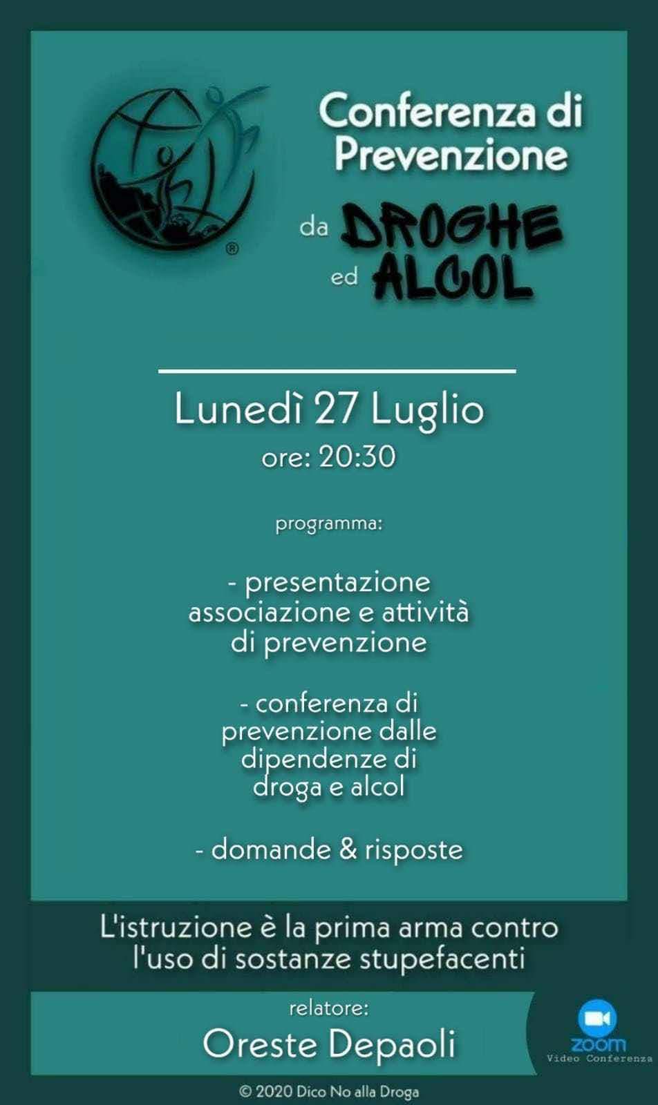 PREVENZIONE ALLA DROGA:  STORIE DI VITA VISSUTA