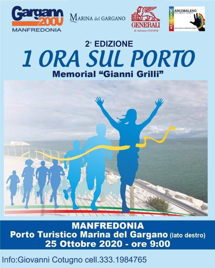 lA Manfredonia, domenica 25 ottobre 2020, la 2^ edizione dell’Ora sul Porto