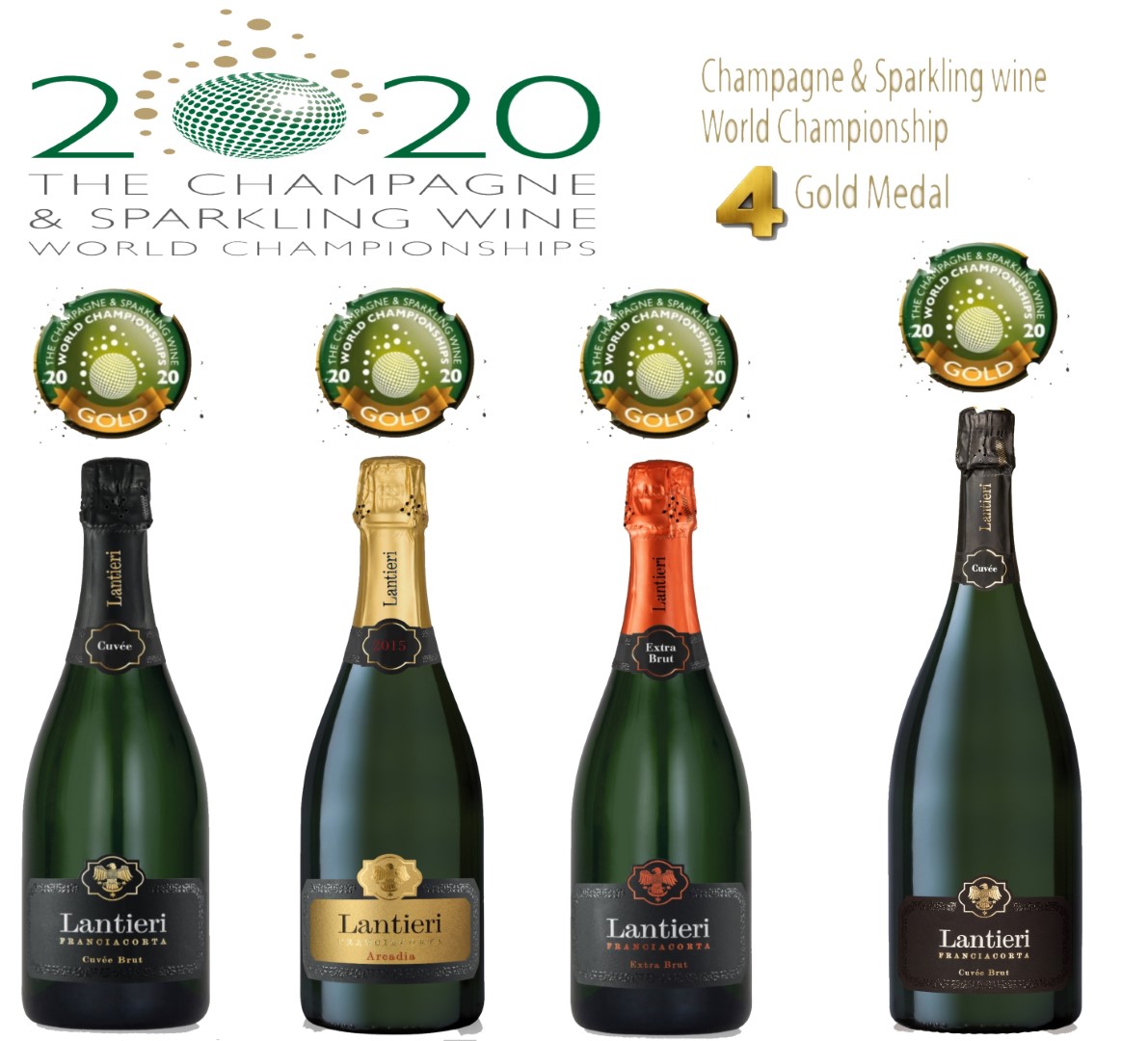 4 Medaglie d'oro per Lantieri al The Champagne & Sparkling Wine World Championship 2020 ideato da Tom Stevenson - Prima Cantina in Franciacorta, seconda in Italia