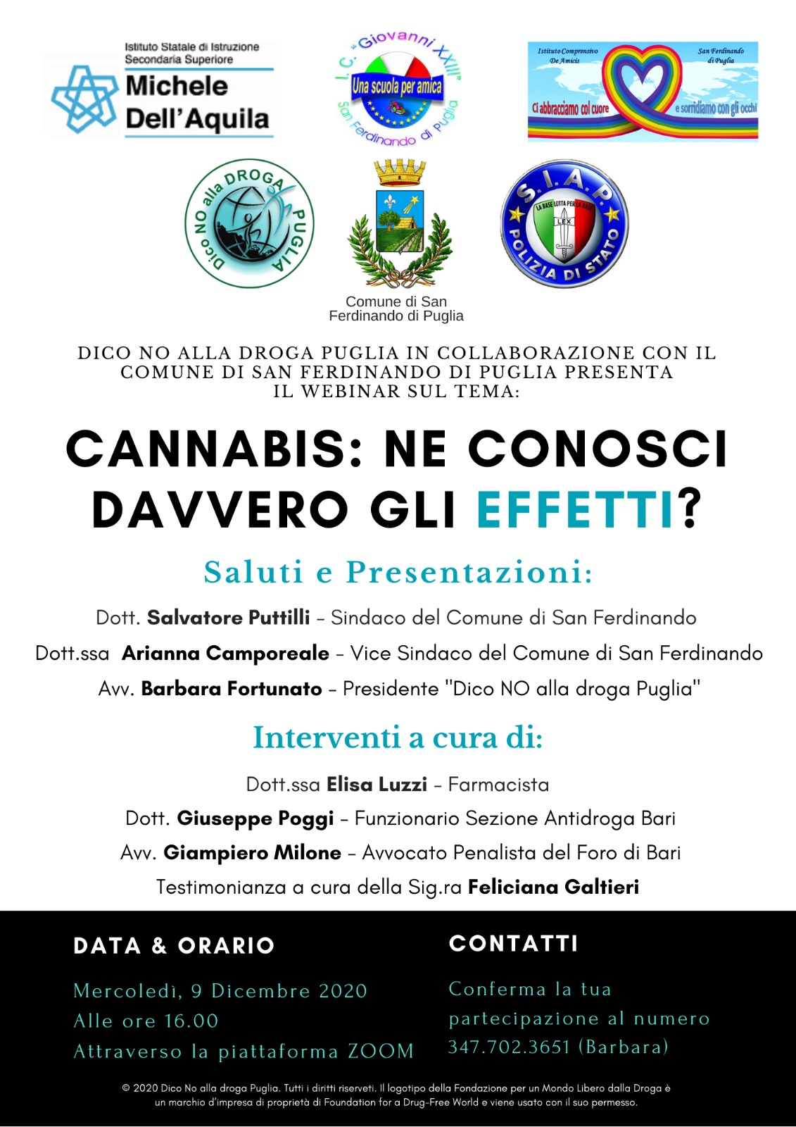 Webinar di prevenzione alle sostanze stupefacenti: Cannabis, ne conosci davvero gli effetti?