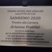 AD ARIANNA FRATTINI IL PREMIO ALLA CARRIERA A SANREMO COME SCRITTRICE DELL'ANNO