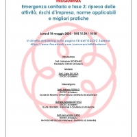 RIPRESA DELLE ATTIVITÀ E RISCHI DI IMPRESA: OGGI IL WEBINAR DEI COMMERCIALISTI SALERNO CON LE MIGLIORI PRATICHE NELLA FASE 2