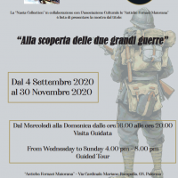 “ALLA SCOPERTA DELLE DUE GRANDI GUERRE”, A PALERMO DAL 4 SETTEMBRE AL 30 NOVEMBRE LA MOSTRA DEDICATA AI CIMELI MILITARI DEI CONFLITTI MONDIALI DEL 1915-18 E DEL 1939-45