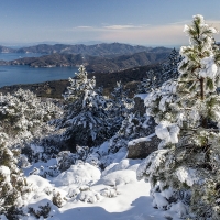 Inverno a Capo Sant’Andrea: il Raro Incontro tra Costa e Picchi Innevati