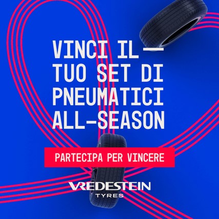 Visita il sito e vinci un set di pneumatici Vredestein all-season