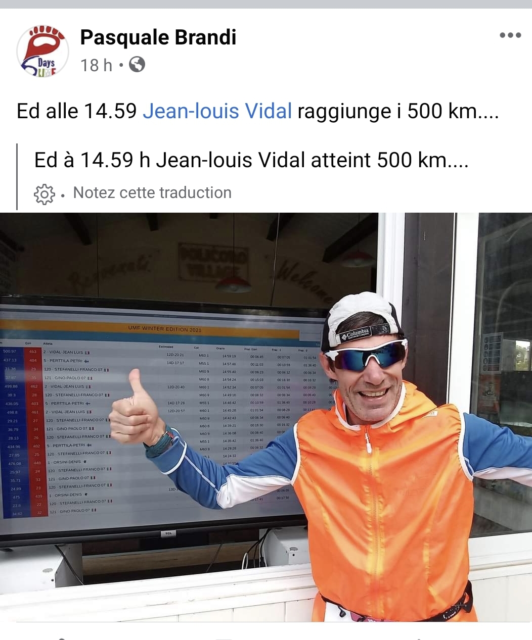 Jean-Louis Vidal: Ho scoperto l'ultra running all'età di 59 anni 