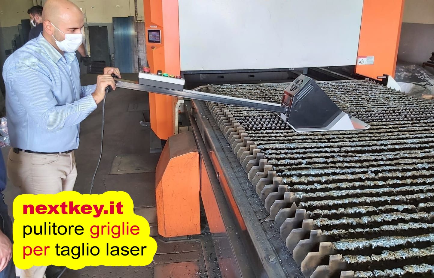 Pulizia griglie macchine taglio laser con utensile NextKey srl