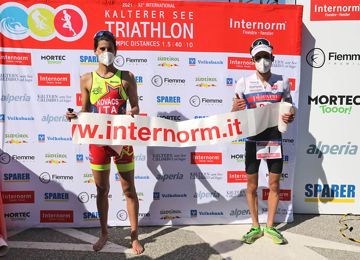 GRANDE FESTA DEL TRIATHLON A CALDARO. SARZILLA E KOVACS VITTORIE D’AUTORE