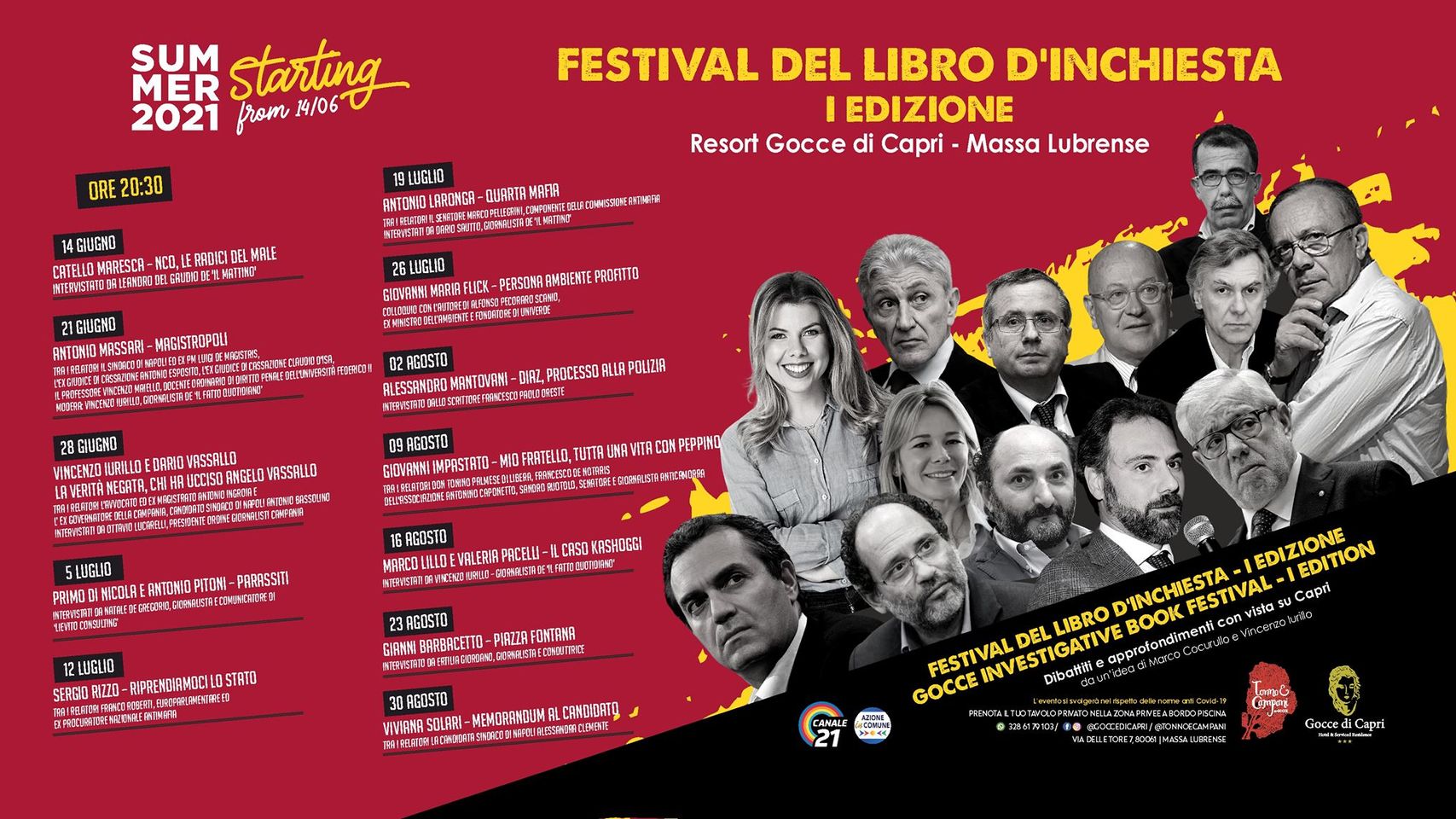 Il Festival del Libro d’Inchiesta per dibattere a Massalubrense i temi della società di oggi