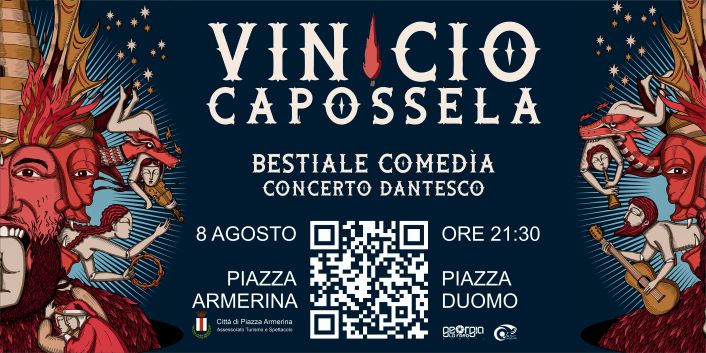 VINICIO CAPOSSELA,  BESTIALE COMEDÌA CONCERTO DANTESCO, 8 agosto 2021 Città di Piazza Armerina