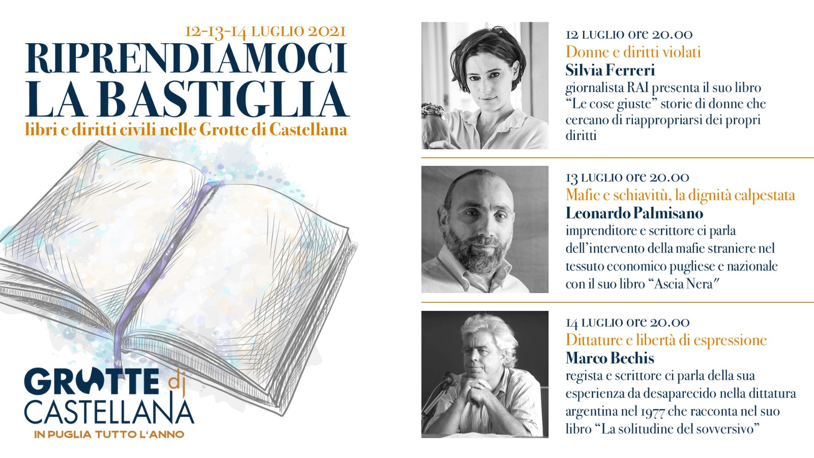 “RIPRENDIAMOCI LA BASTIGLIA”: NELLE GROTTE DI CASTELLANA SI PARLA DI LIBRI E DIRITTI CIVILI