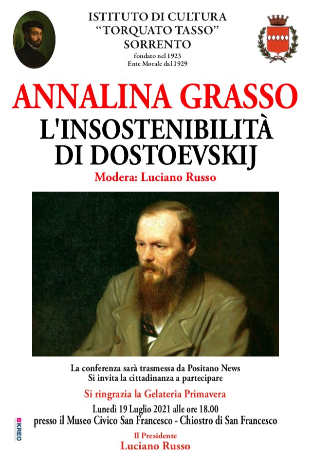 L’Istituto Torquato Tasso di Sorrento presenta Conferenza “L’insostenibilità di Dostojevskij”