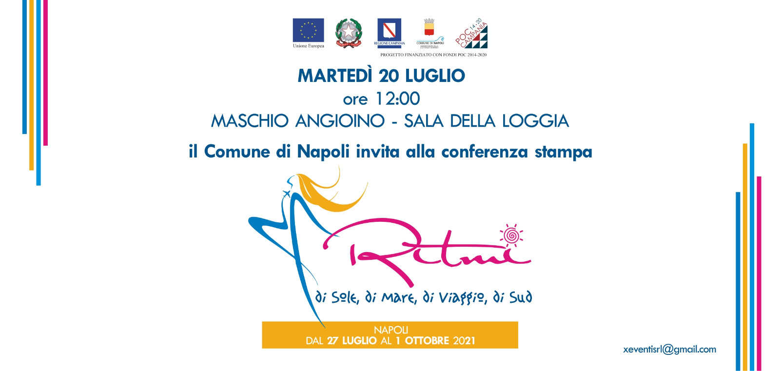 L’ASSESSORATO ALLA CULTURA E AL TURISMO DEL COMUNE DI NAPOLI PRESENTA UN RICCO CALENDARIO DI EVENTI PER L’ESTATE IN CITTÀ.