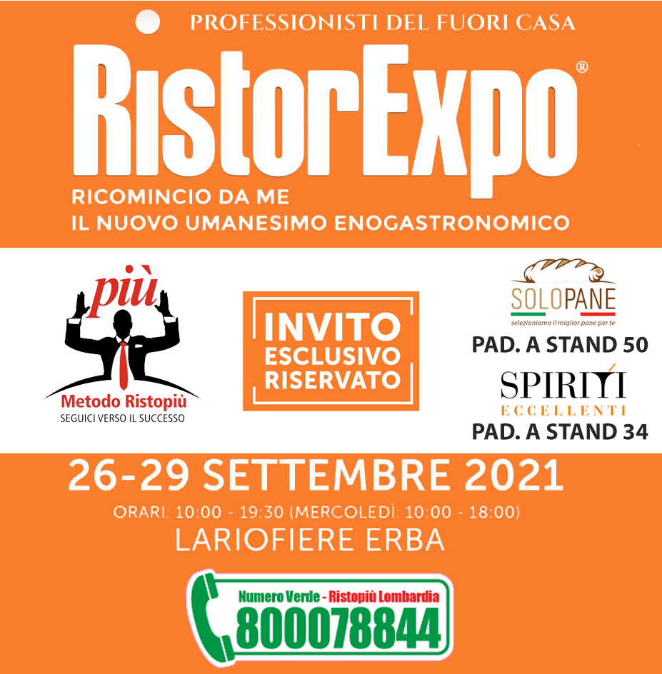 Ristopiù Lombardia a RistorExpo con i due brand di punta Spiriti Eccellenti e SoloPane