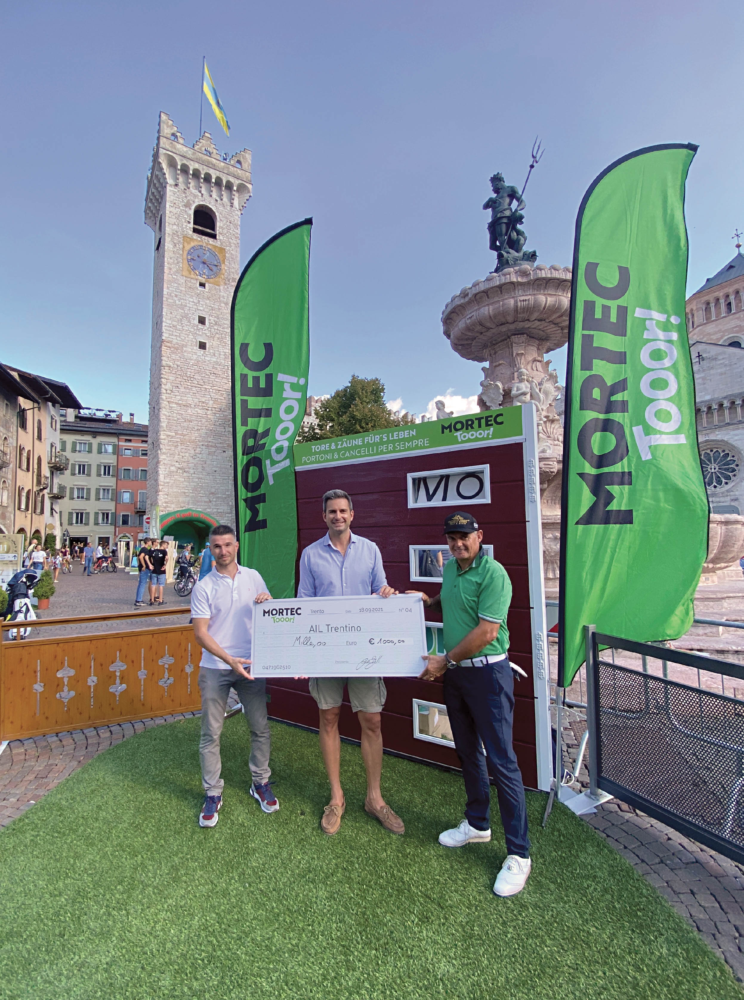 TRENTO IN CITY GOLF È ANCHE SOLIDARIETÁ. 1000 EURO ALLA AIL CON I “PUNTI” DI MORTEC TOOOR