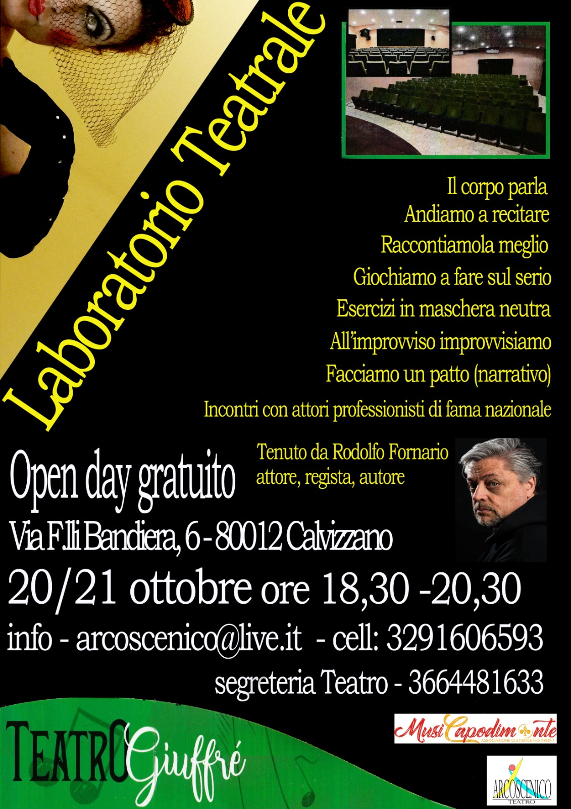 AL VIA AL TEATRO GIUFFRÈ DI CALVIZZANO UN NUOVO LABORATORIO TEATRALE.