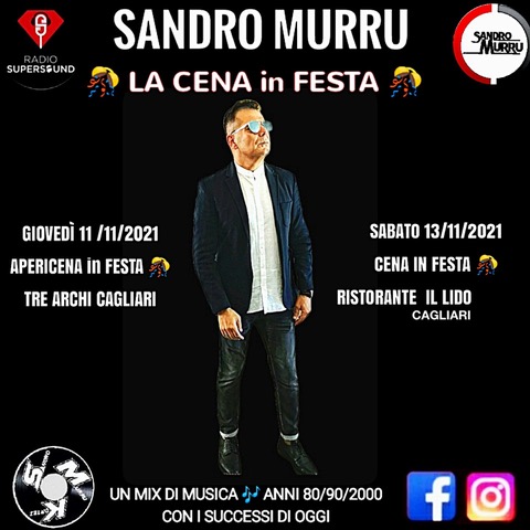 Sandro Murru, un autunno all'insegna del divertimento, a Cagliari: 11 ai Tre Archi + 13 al Ristorante Il Lido