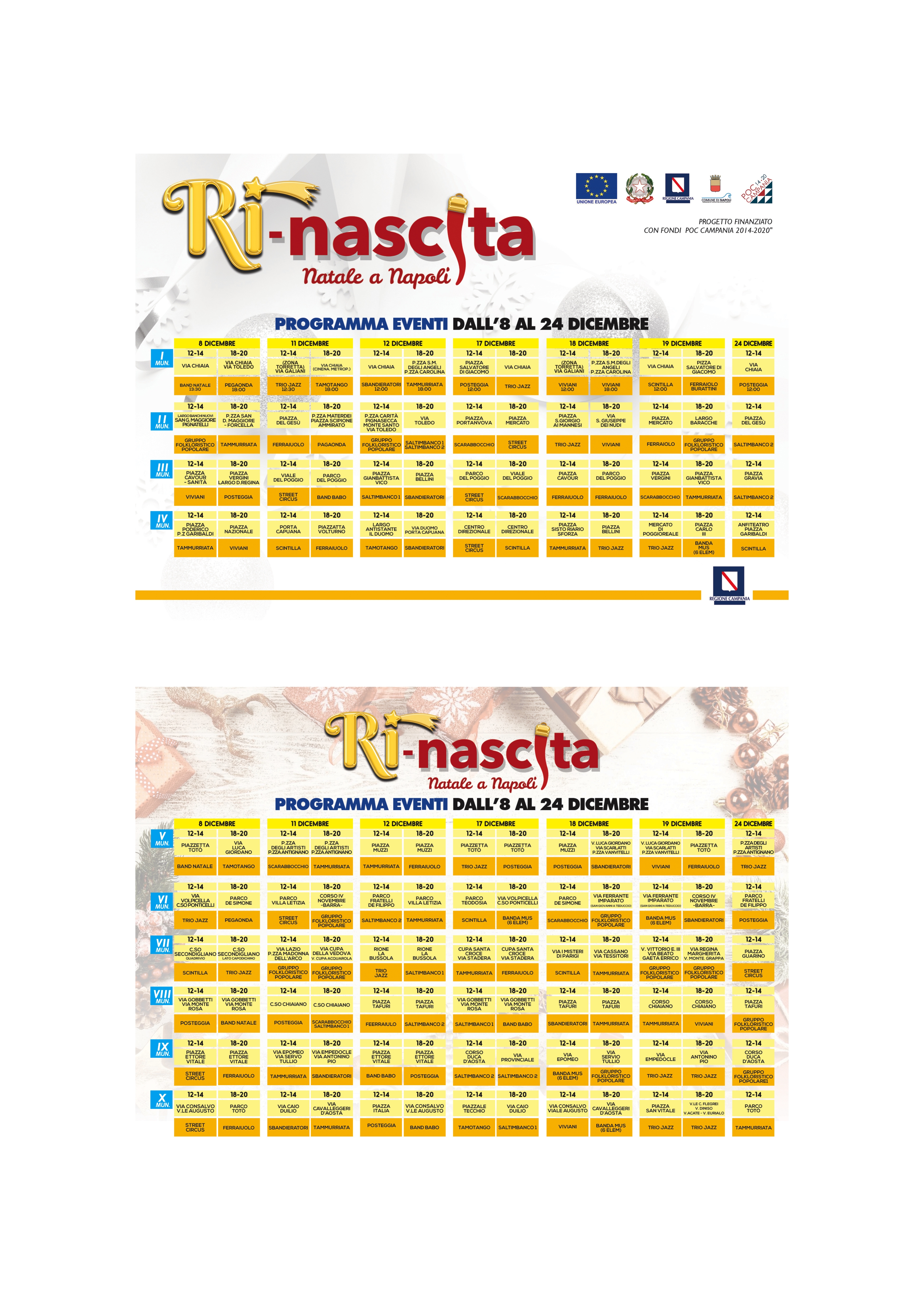 Napoli, al via il progetto natalizio “Ri-nascita”:  un evento in ogni Municipalità