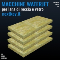 Waterjet per tagliare pannelli in lana di roccia e lana di vetro