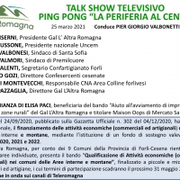 “La periferia al centro”  il Gal l’Altra Romagna protagonista del talk show televisivo di Teleromagna