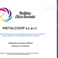 Metalcoop attestata secondo lo Standard BOLLINO ETICO SOCIALE®