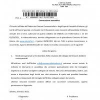 MERCOLEDÌ 5 MAGGIO L’ASSEMBLEA GENERALE DEGLI ISCRITTI ALL’ORDINE DEI DOTTORI COMMERCIALISTI ED ESPERTI CONTABILI DI SALERNO