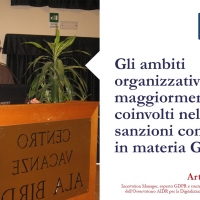 Gli ambiti organizzativi maggiormente coinvolti nelle sanzioni comminate in materia GDPR