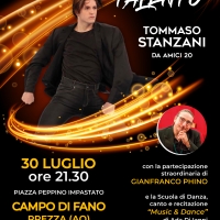 PREZZA, IL 30 LUGLIO L’EVENTO “INCONTRO COL TALENTO” CON TOMMASO STANZANI DI AMICI 