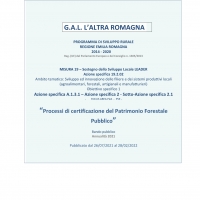 AL VIA I BANDI DEL GAL L’ALTRA ROMAGNA FINALIZZATI AI “PROCESSI DI CERTIFICAZIONE DEL PATRIMONIO FORESTALE PUBBLICO E DELLA GESTIONE DEL BOSCO”