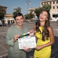 Andrea Di Maria e Francesca Chillemi sul set di “In fila per due”