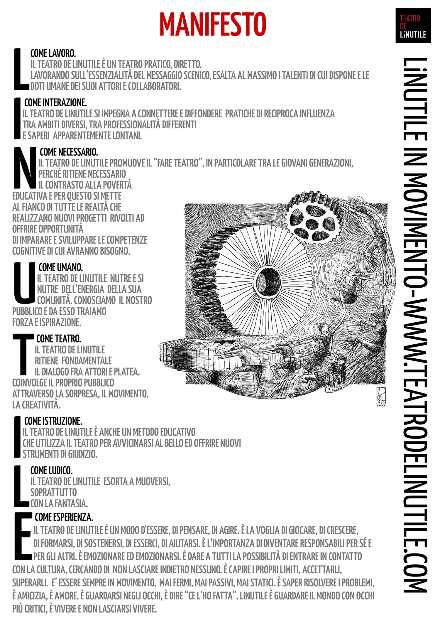 LiNUTILE in movimento - Un Manifesto e una nuova Stagione per esplicitare la propria visione dell’attività teatrale,