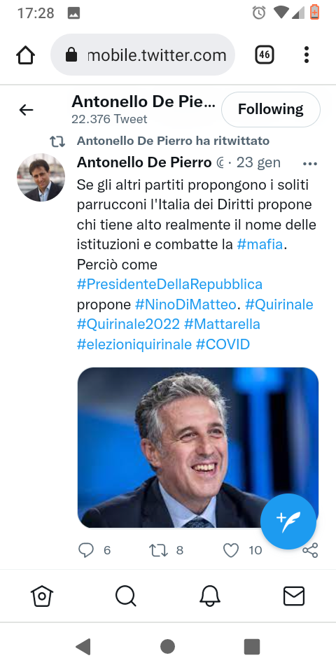 Quirinale, IDD propone Nino Di Matteo, Alternativa lo prende in considerazione ma i voti scarseggiano. Occasione persa