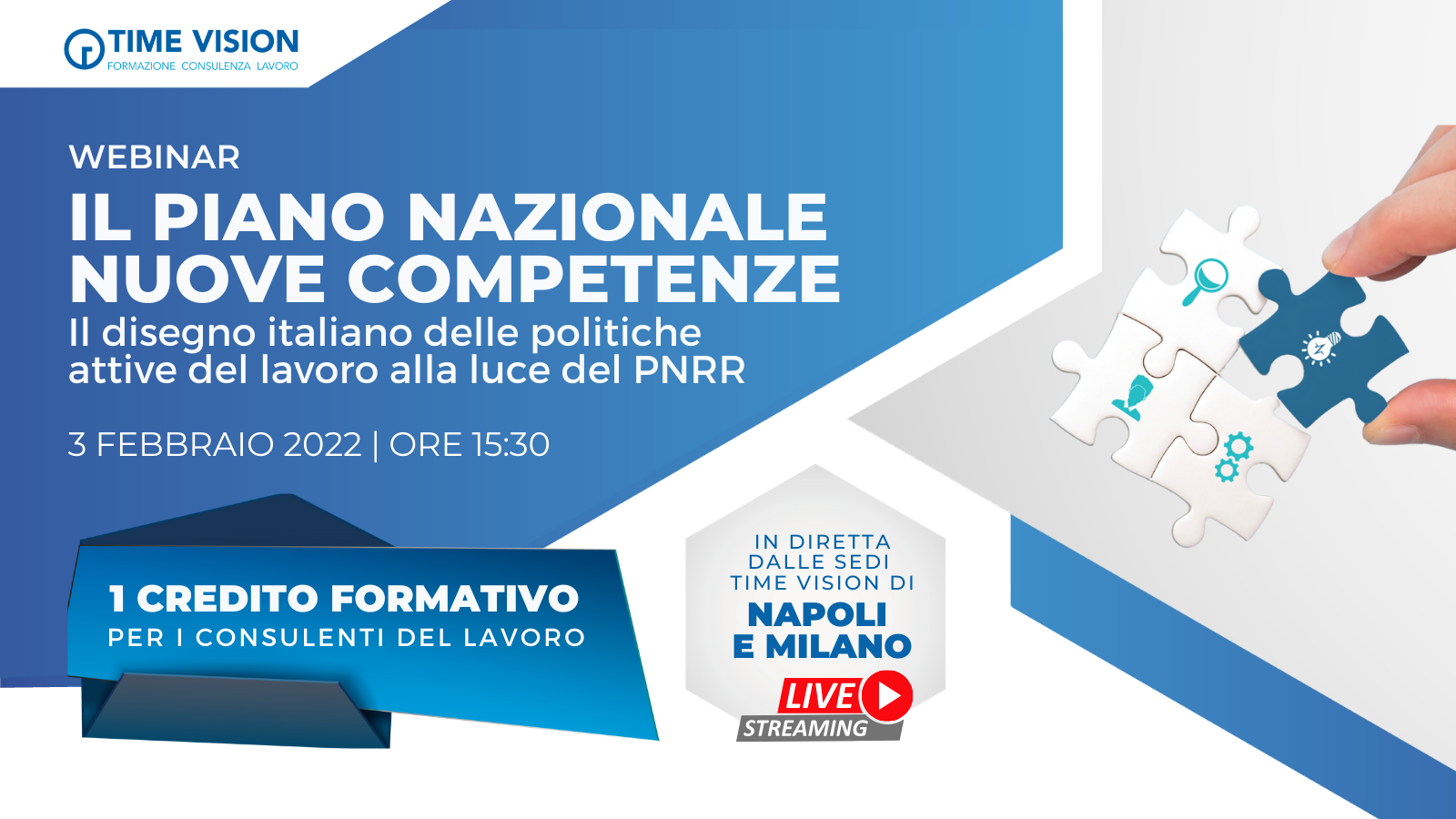 Lavoro e competenze: binomio vincente nel webinar Time Vision 