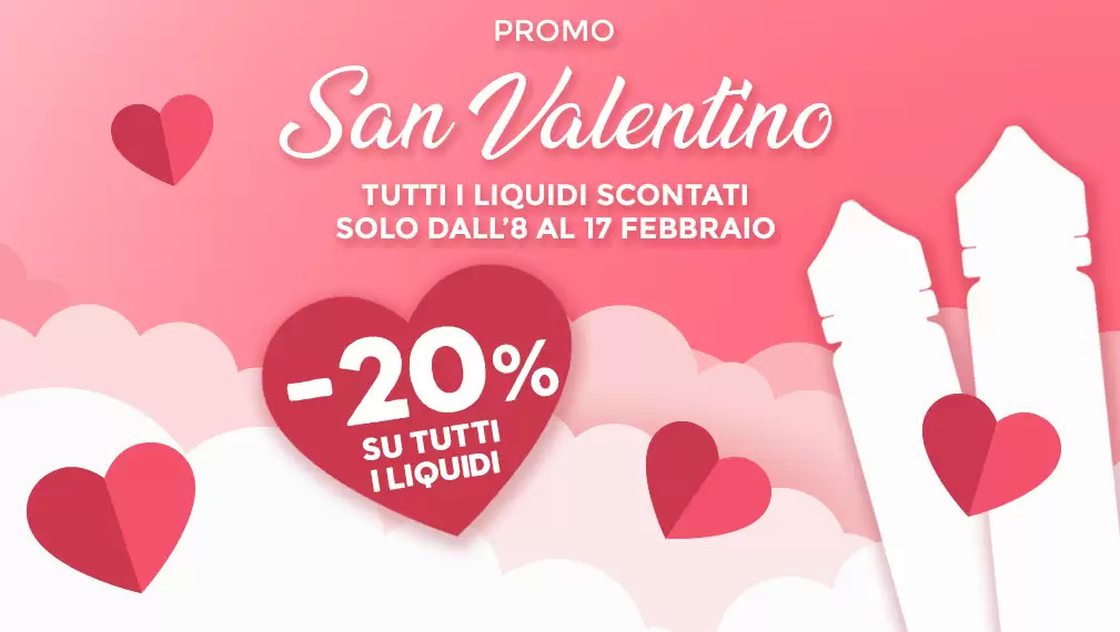 Promo San Valentino Vapeinitaly, sconti del 20% fino al 17 febbraio