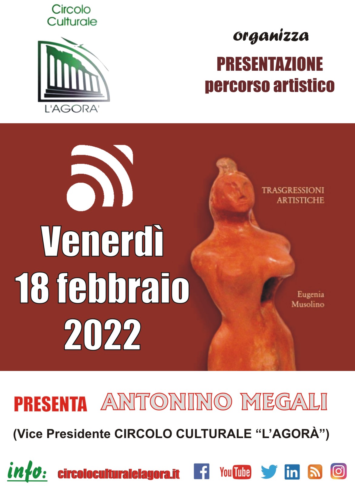 Il Circolo Culturale “L’Agorà” organizza da remoto un nuovo incontro sul tema delle  “Trasgressioni artistiche”.