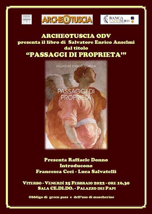 Venerdì 25 febbraio Salvatore Enrico Anselmi presenta il suo nuovo romanzo 