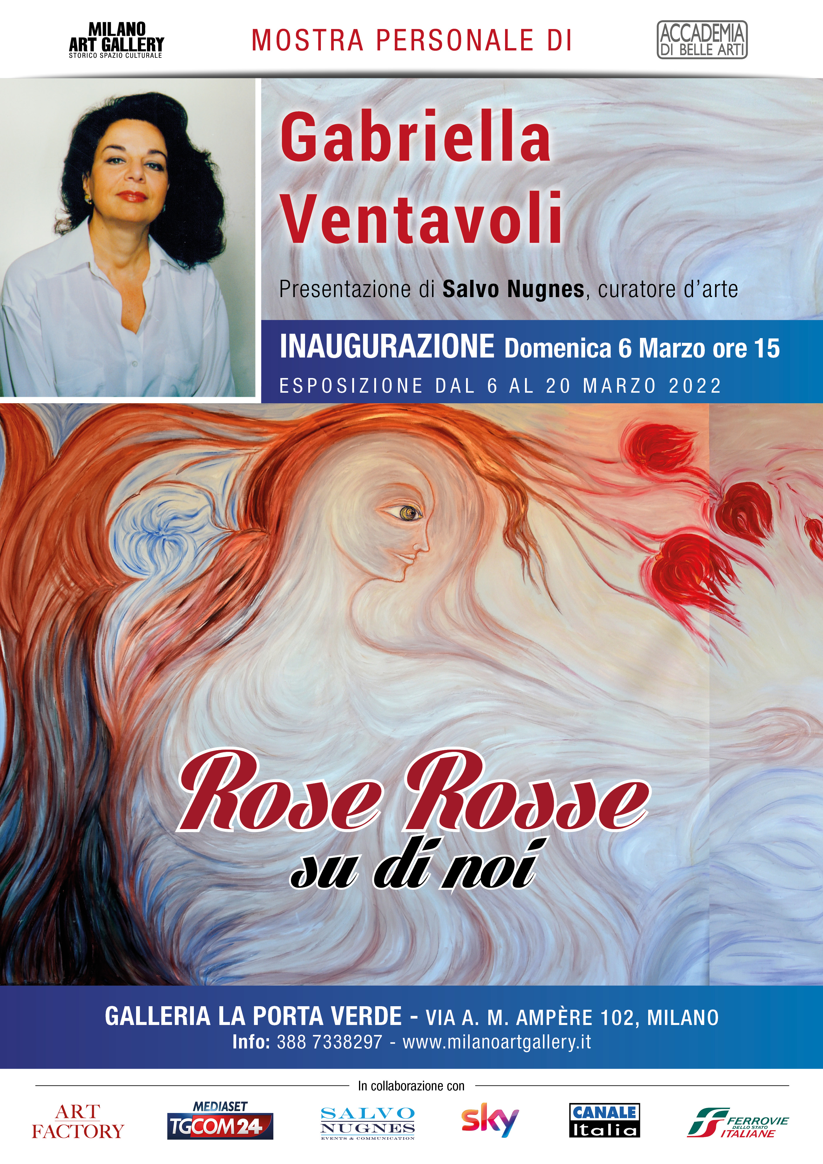 S. Nugnes, C. Torelli e M.L. Franchi presentano la mostra “Rose rosse su di noi” della talentuosa Gabriella Ventavoli 