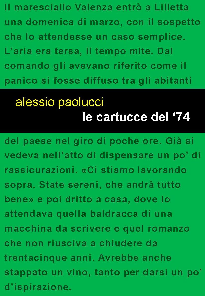 In tutte le libreria e piattaforme online arriva “Le cartucce del ‘74” di Alessio Paolucci