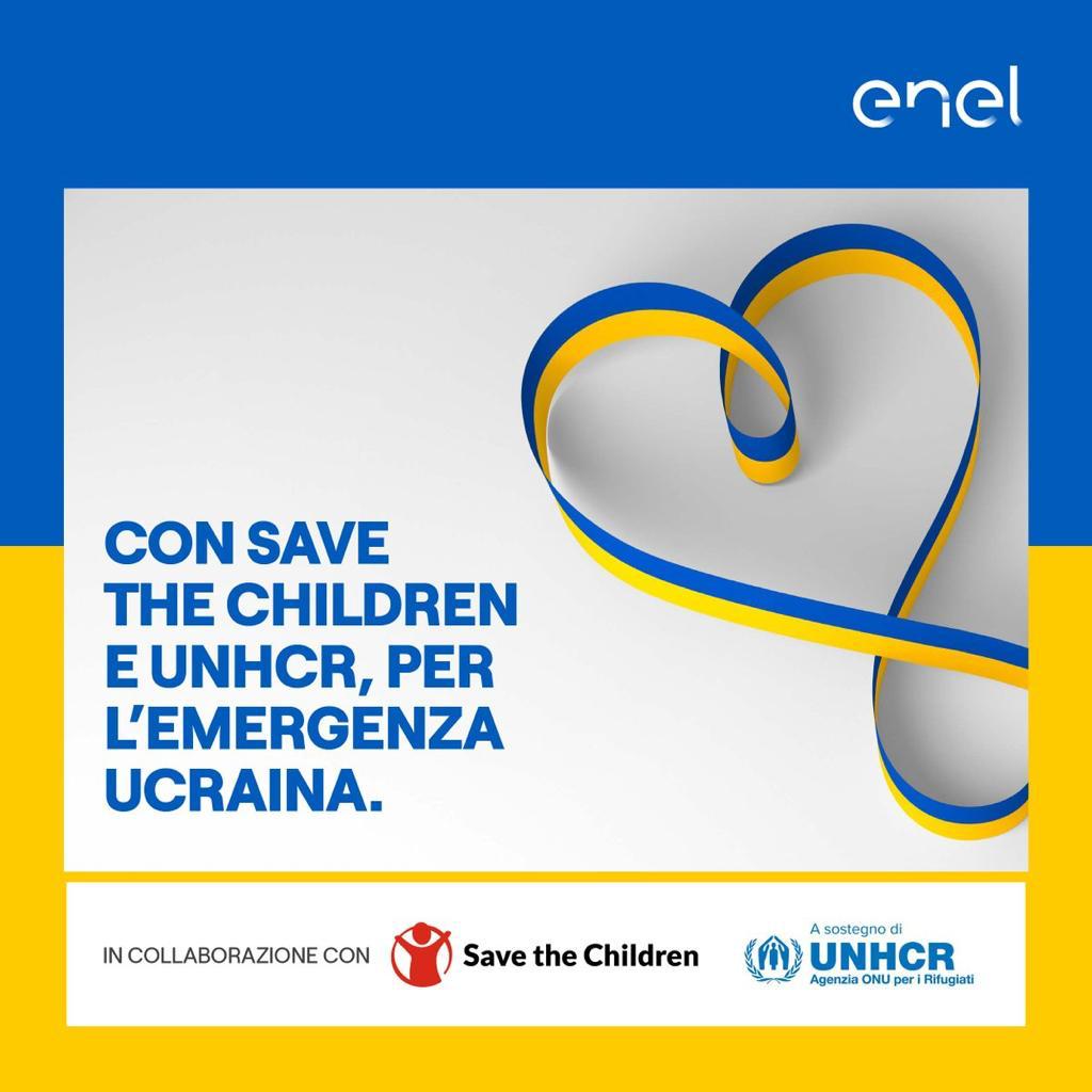 ENEL AVVIA RACCOLTA FONDI DEI DIPENDENTI PER L’EMERGENZA IN UCRAINA CON SAVE THE CHILDREN E UNHCR