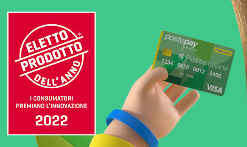 Postepay Green Eletto Prodotto dell’anno. Aidr: Poste Italiane premiata per la digitalizzazione sostenibile