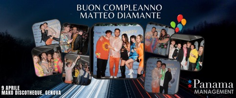 MATTEO DIAMANTE: Compleanno vip a Genova per l’ex naufrago dell’isola dei famosi