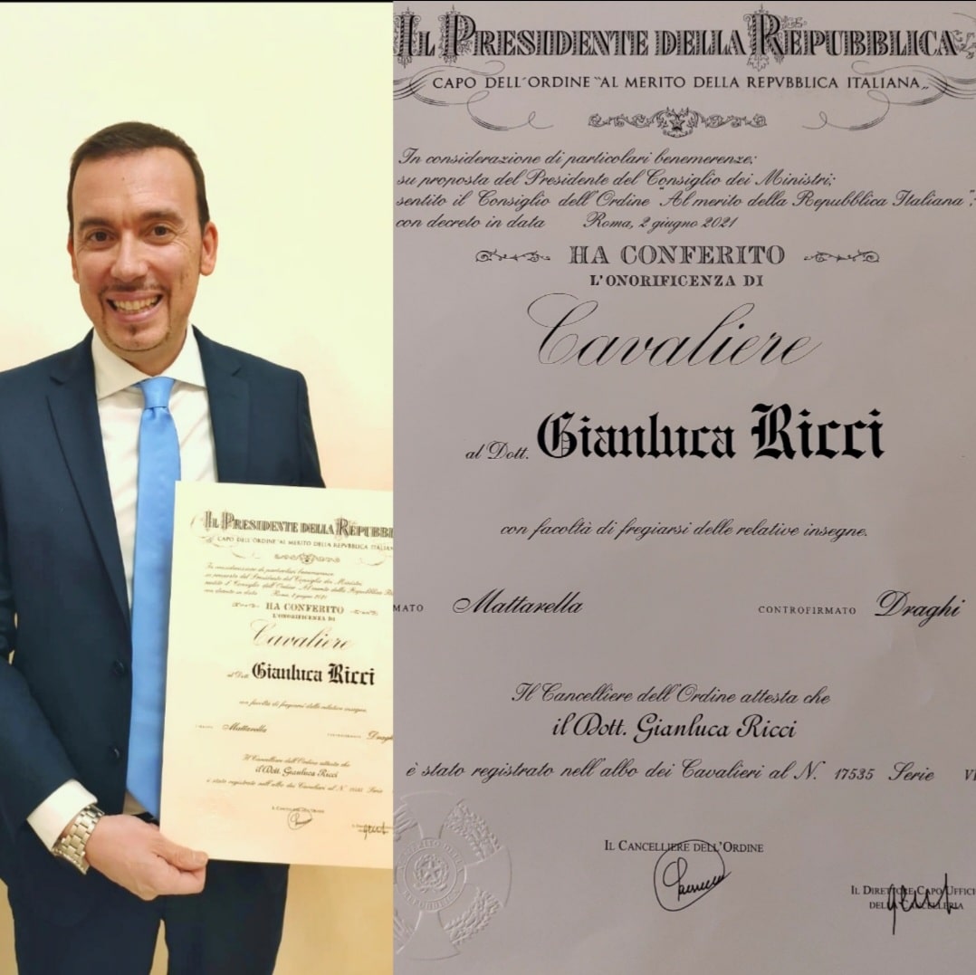 Gianluca Ricci diventa Cavaliere dell'Ordine al merito della Repubblica