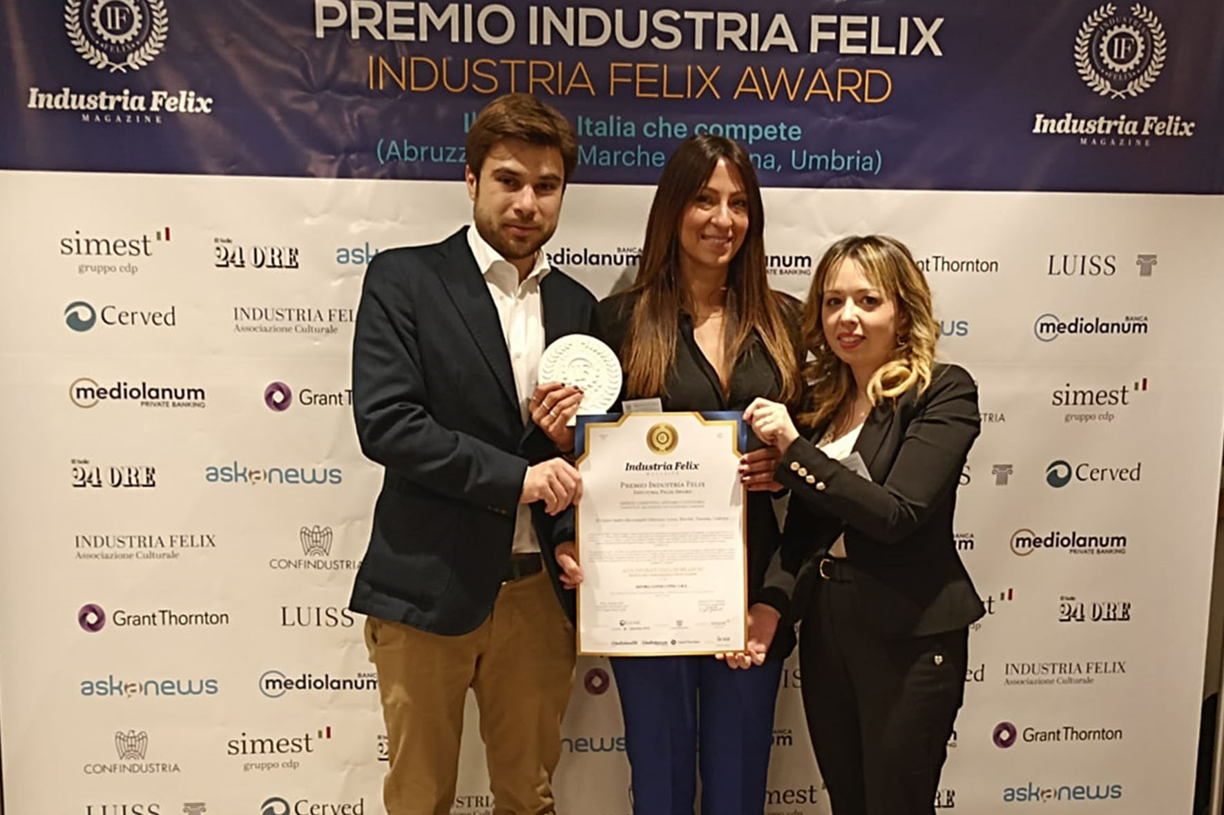 L’aretina Sintra premiata con l’Alta Onorificenza di Bilancio “Industria Felix”