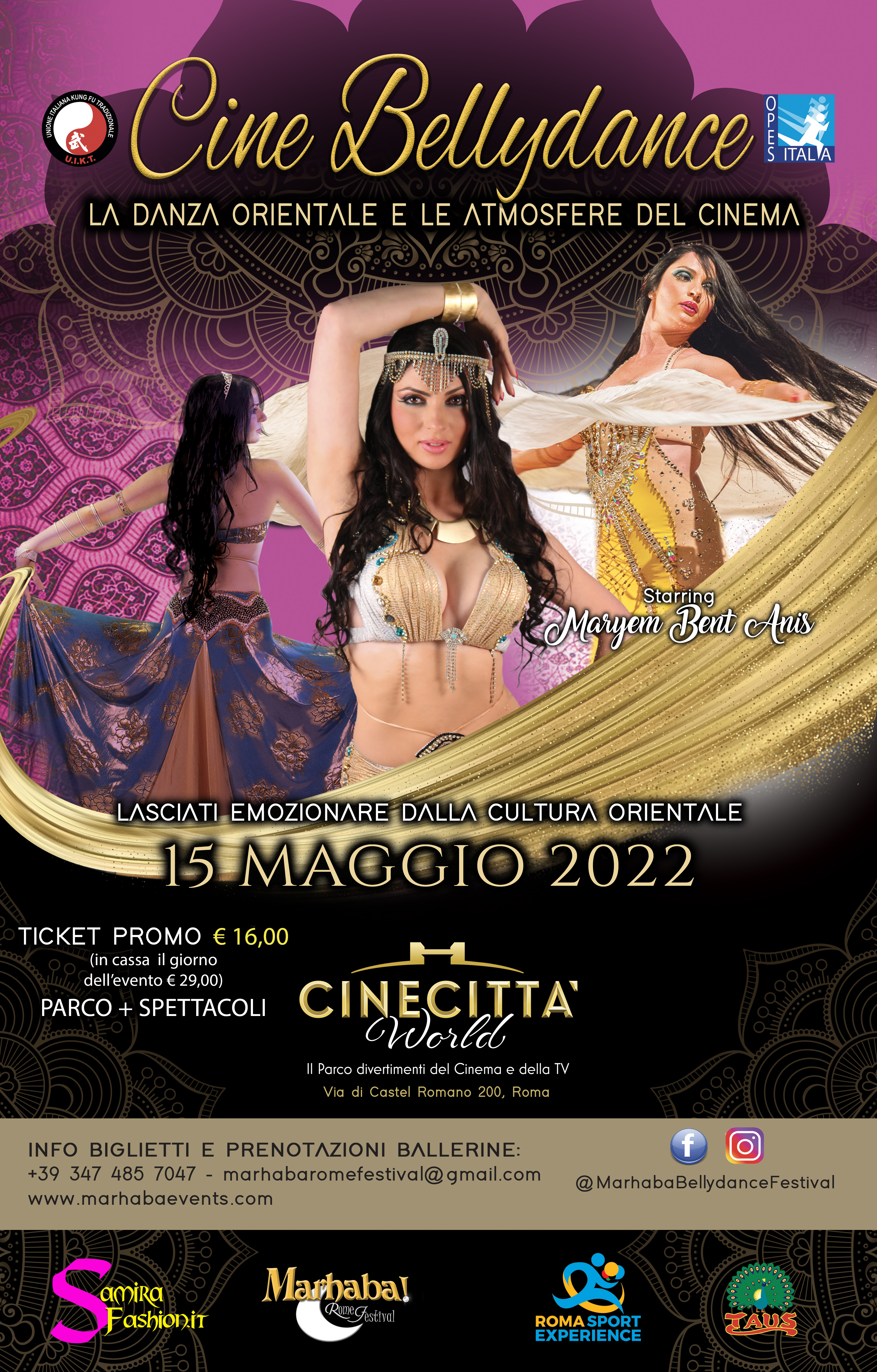 CINE BELLYDANCE  15 Maggio 2022 Cinecittà World