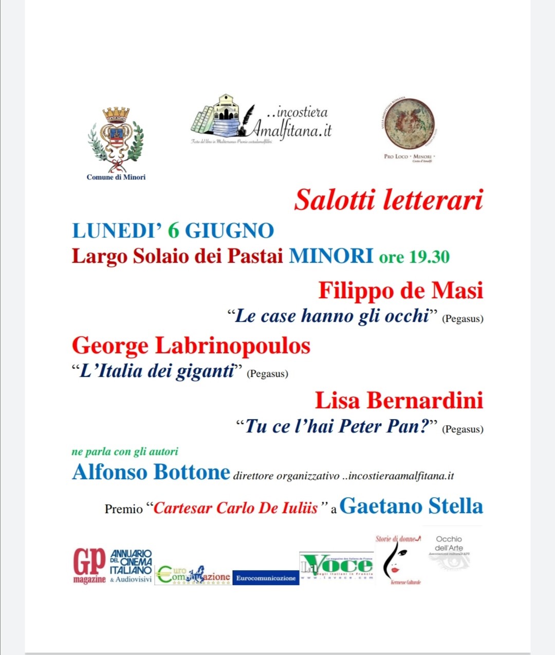 Dal 27 Maggio la XVI edizione di ..incostieraamalfitana.it Festa del Libro in Mediterraneo