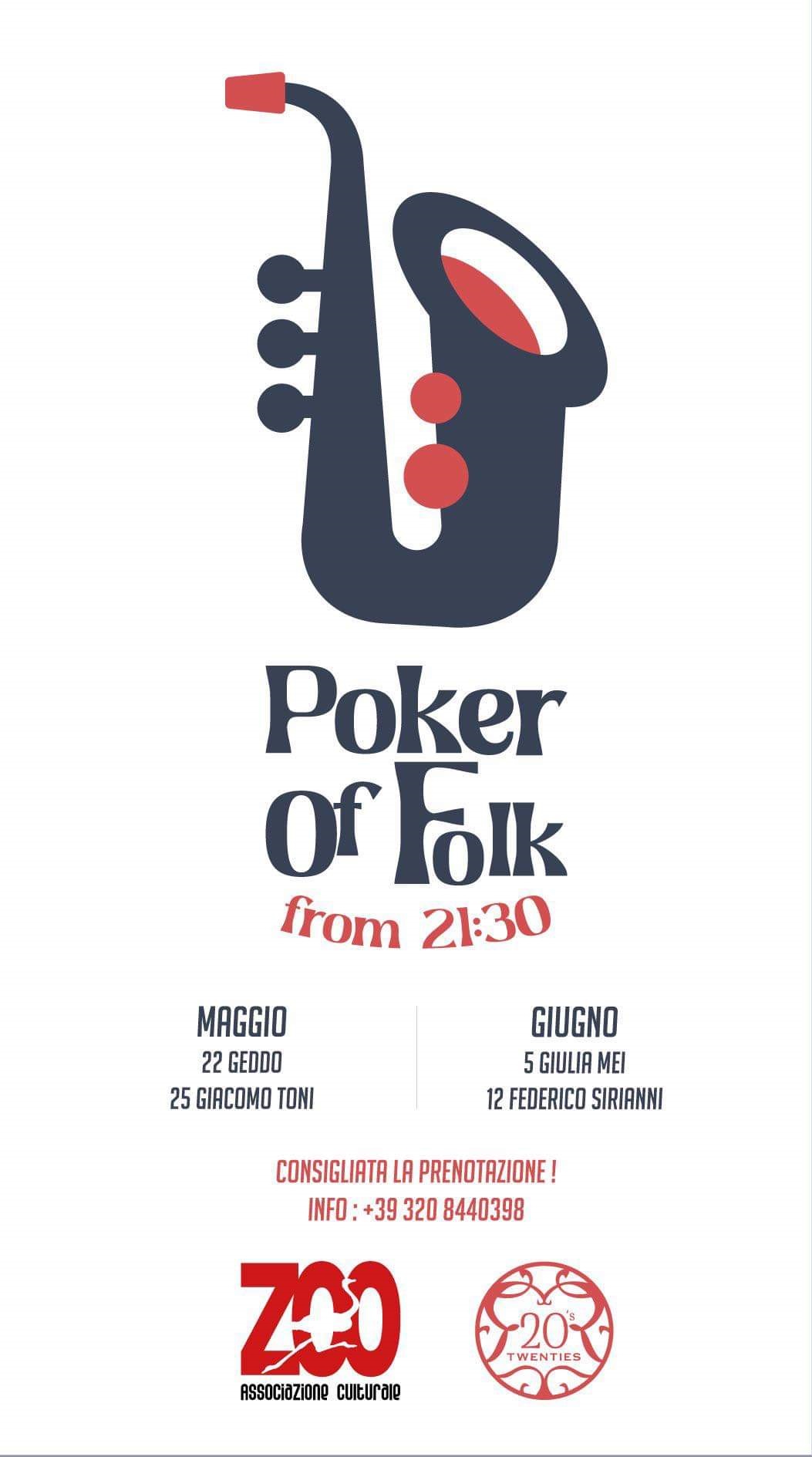 Poker of Folk: la nuova rassegna della canzone d'autore ad Albenga, da domenica 22 maggio 